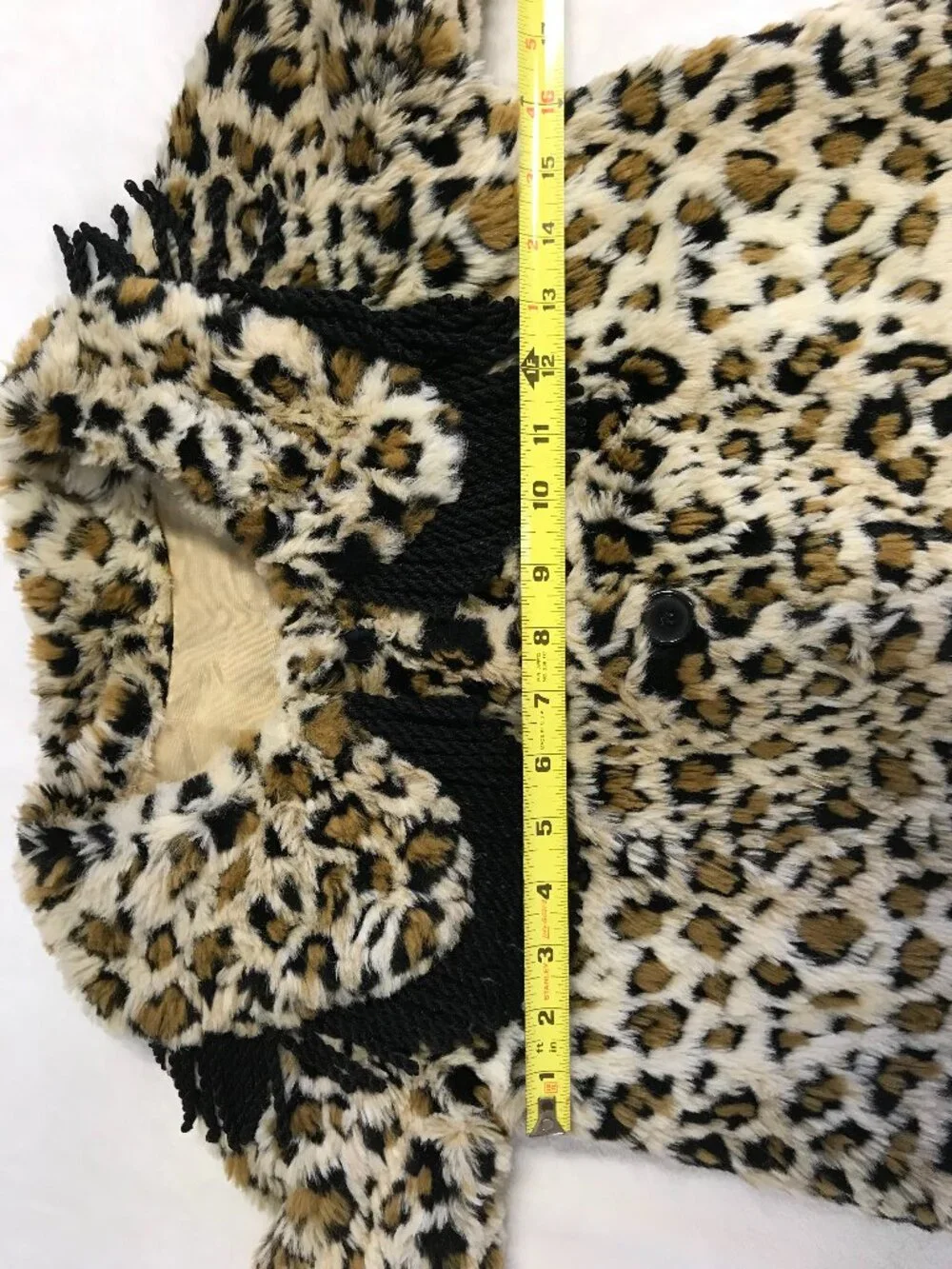 Cottontail Originals Girls 6X Leopard Coat Faux Fur Trim